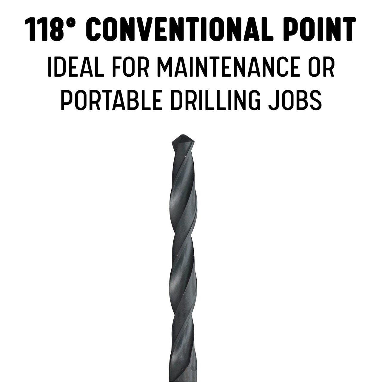 #25 HSS Black Oxide Jobber Length Drill Bit, D/AN Series