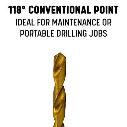 #10 Tin Coated Jobber Length Drill Bit