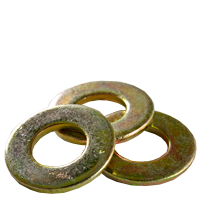 3/8" SAE FLAT WASHERS LOW CARBON ZINC YELLOW CR+6